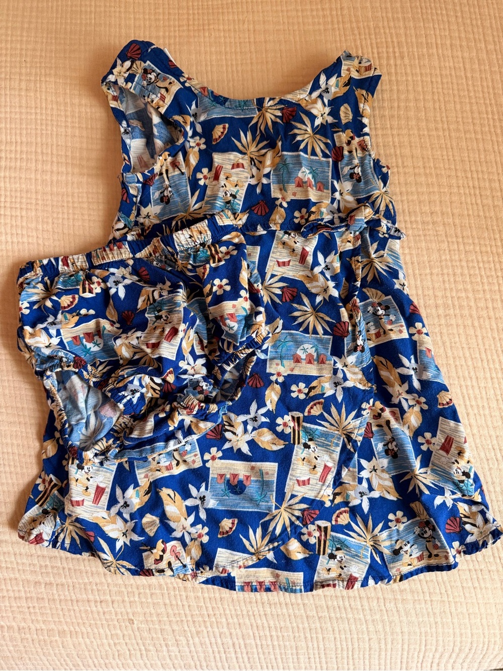 Disney Blue Tropical Print Tank Top and Matching Shorts